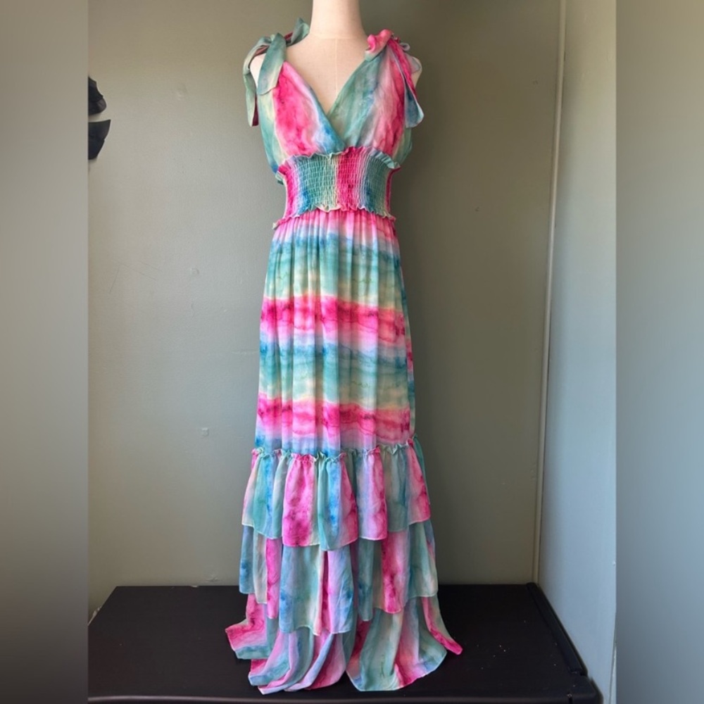 Colorful Tie-Dye Maxi Dress